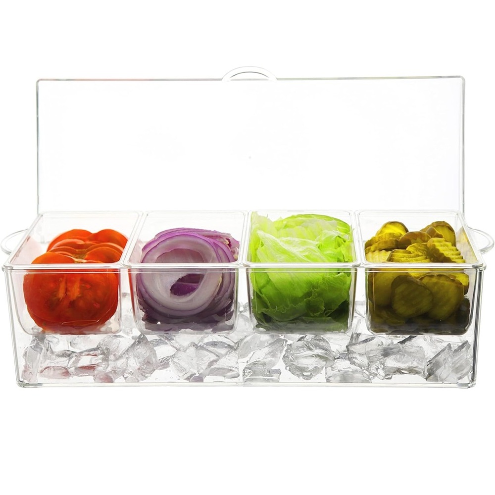 OAKLYN Condiment Server Organizer on Ice with Containers and Lid